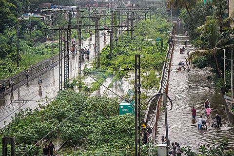 Waterlogged street following rains